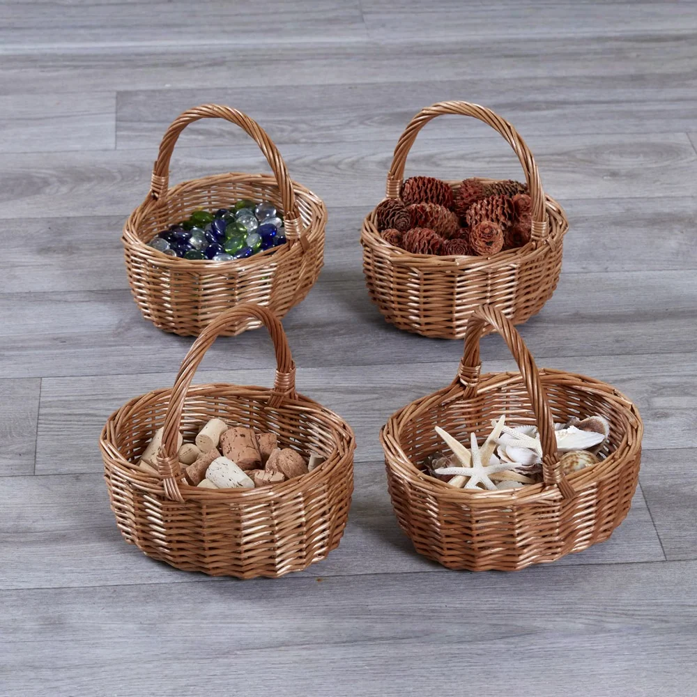 Wicker Shopping Baskets - Set of 4