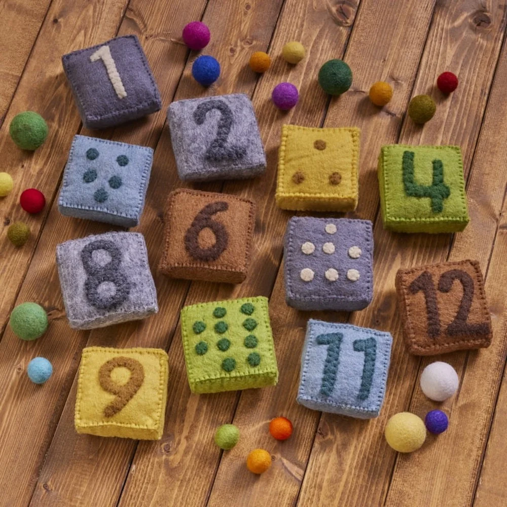 Felt Numbers And Spots - Set of 12