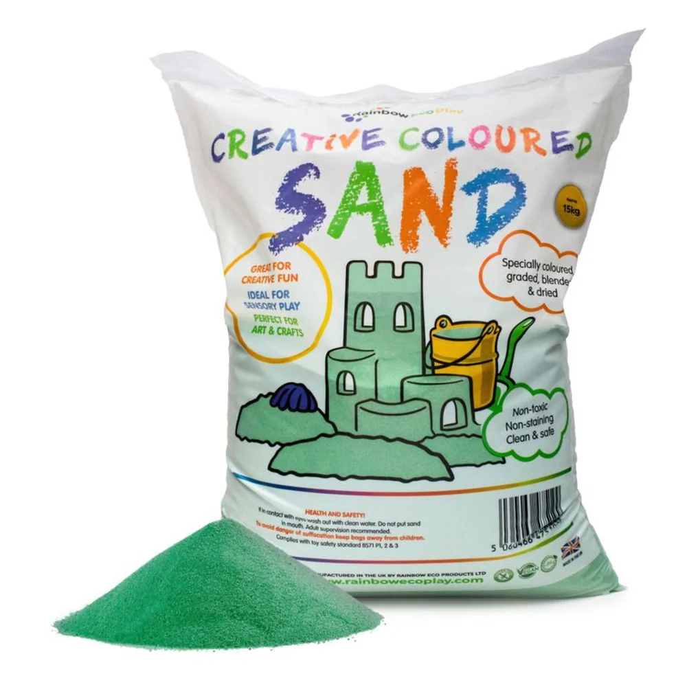 Colourful Play Sand 15Kg Bag - Green