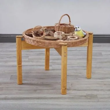 Heuristic Wicker Tray and Stand Set