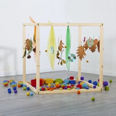 Wooden Square Den Frame with Sensory Felt Assortment Set