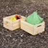 Wooden Half Storage Box Crates - Set of 2
