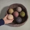Natural Felt Rattle Balls Set - Set of 6