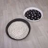 Black & White Deep Spot Felt Mats - Set of 2