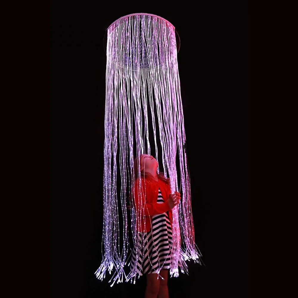Sensory Fibre Optic Curtain Ring Including Fibres And Light Source 